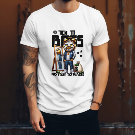 Boss & Hustle Mood - Tricou bărbați „Tick to Boss” – Streetwear Urban | 100% Bumbac