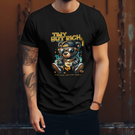 BOSS & HUSTLE MODE - Tricou bărbați regular fit - „Tiny but Rich” – Streetwear cu atitudine