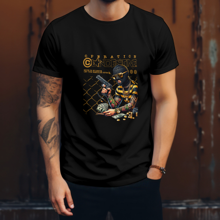 BOSS & HUSTLE MODE - Tricou Bărbați „Operation Clandestine” – Stil Urban, Design Gangsta, Print Premium