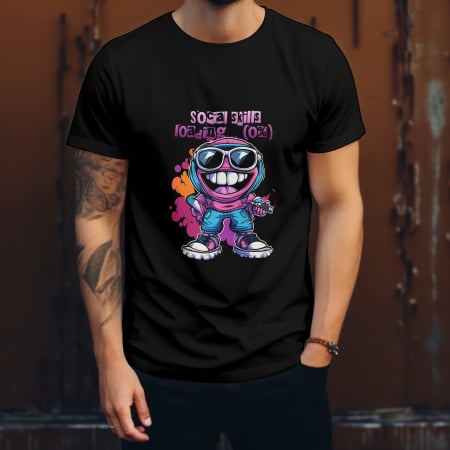 Urban Funny - Tricou bărbați „Social Skills Loading” – mesaj ironic, streetwear cool
