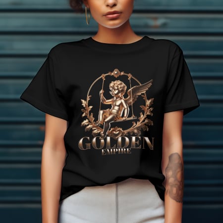 Inspirational & Art - Tricou damă oversize din bumbac – GOLDEN EMPIRE