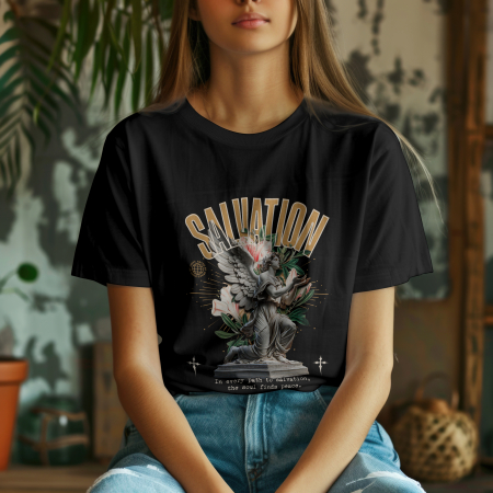 DAMĂ - Tricou damă oversize 100% bumbac - SALVATION