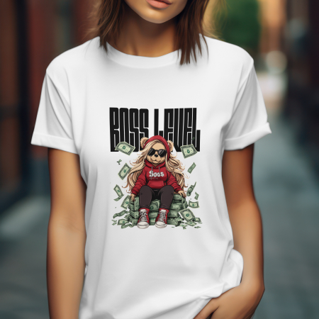 DAMĂ - Tricou damă regular fit – Boss Level – Urban Style din bumbac 100%