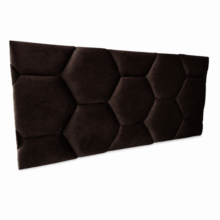 Tăblie de Pat Tapițată Fagure, Wenge, 124x59x6 cm [3]