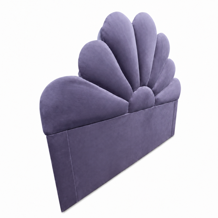 Tăblie de Pat Tapițată Floare, Violet, 164x133x7 cm [2]