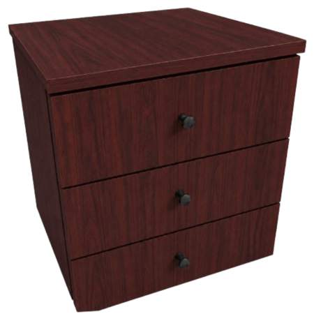 Modul Birou cu 3 Sertare și Role, PAL, Mahon, 45x46x46 cm