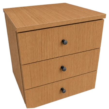 Modul Birou cu 3 Sertare și Role, PAL, Stejar Natur, 45x46x46 cm