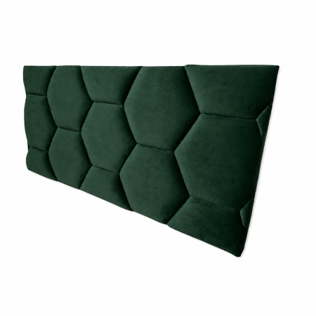 Tăblie de Pat Tapițată Fagure, Verde, 144x59x6 cm [1]