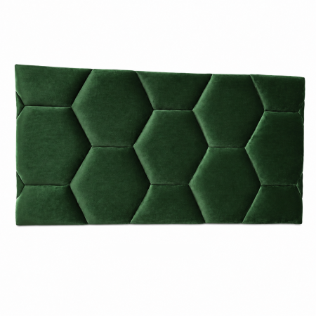 Tăblie de Pat Tapițată Fagure, Verde, 124x59x6 cm