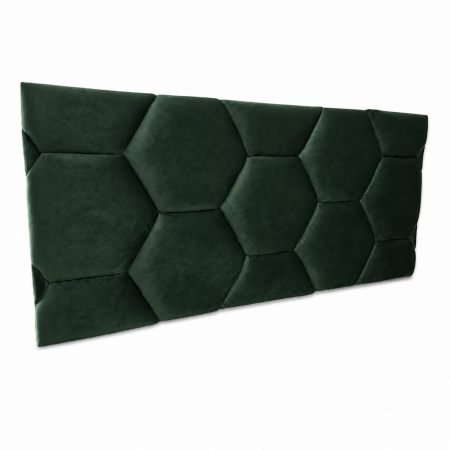 Tăblie de Pat Tapițată Fagure, Verde, 144x59x6 cm [2]