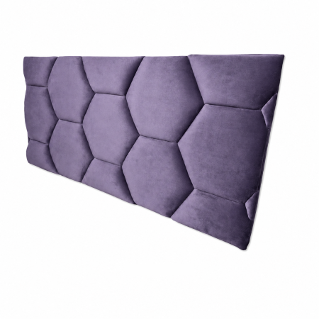 Tăblie de Pat Tapițată Fagure, Violet, 124x59x6 cm [1]