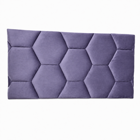 Tăblie de Pat Tapițată Fagure, Violet, 124x59x6 cm