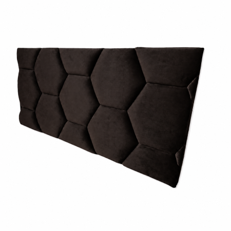 Tăblie de Pat Tapițată Fagure, Wenge, 124x59x6 cm [1]