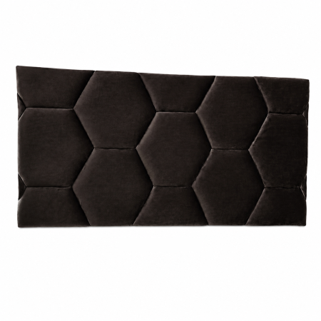 Tăblie de Pat Tapițată Fagure, Wenge, 124x59x6 cm