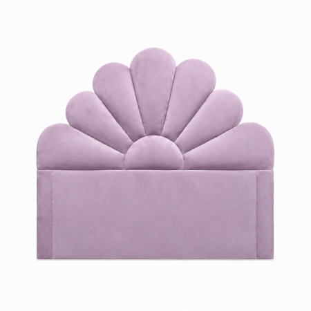 Mobila dormitor - Tăblie de Pat Tapițată Floare, Lila, 124x133x7 cm