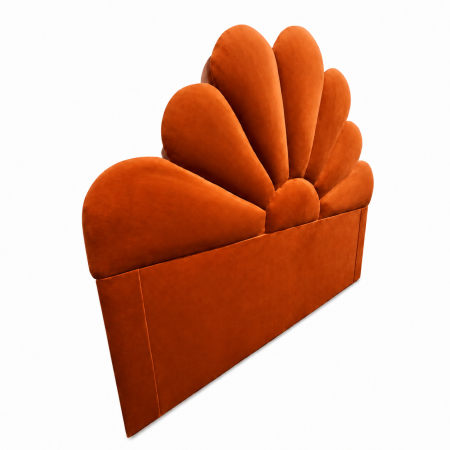 Tăblie de Pat Tapițată Floare, Portocaliu, 164x133x7 cm [1]