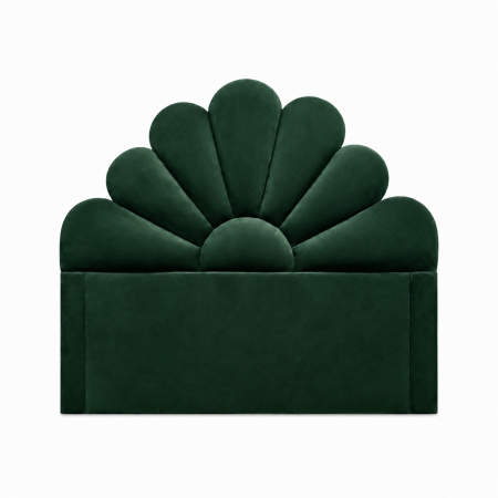 Mobila dormitor - Tăblie de Pat Tapițată Floare, Verde, 124x133x7 cm