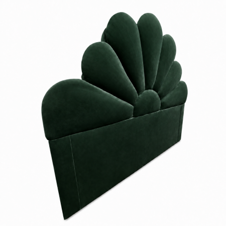 Tăblie de Pat Tapițată Floare, Verde, 164x133x7 cm [1]