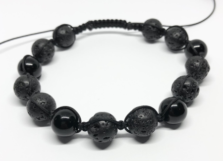 Bratari barbatesti - Black Onyx & Lava
