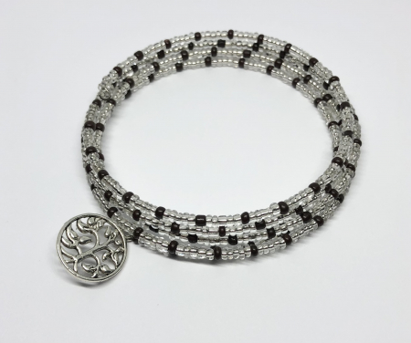 Bratari pe sarma cu memorie - Bratara “Copacul Vietii” – Alb Transparent & Accente Maro