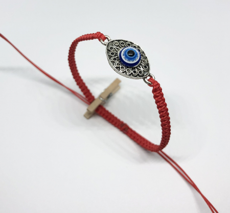 Bratari rosii cu link - Bratara Evil Eye Deluxe