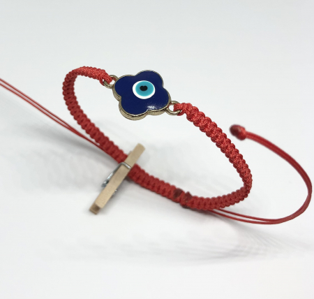 Bratari rosii cu link - Bratara Evil Eye Flower