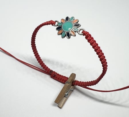 Bratari rosii cu link - Bratara Floare Boho