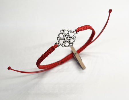Bratari rosii cu link - Bratara Floare Zen