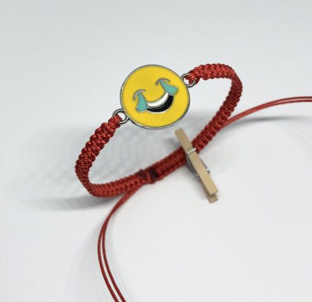 Bratari rosii cu link - Bratara Smile & Laugh