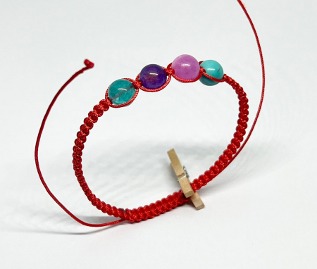 Bratari rosii cu pietre semipretioase - Curcubeu cristalin