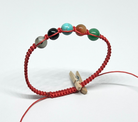 Bratari rosii cu pietre semipretioase - Curcubeu de pietre