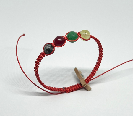 Bratari rosii cu pietre semipretioase - Curcubeu Mineral