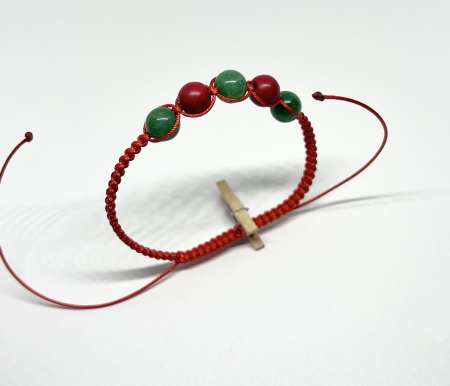 Bratari rosii cu pietre semipretioase - Forta si Noroc