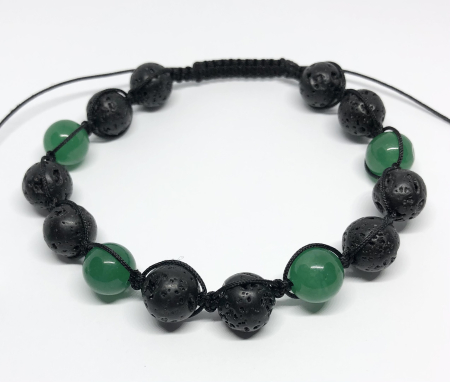 Bratari barbatesti - Green Aventurin & Lava