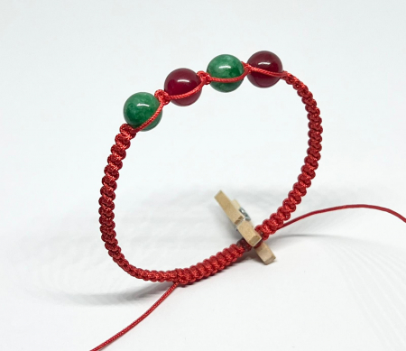 Bratari rosii cu pietre semipretioase - Inima si radacina