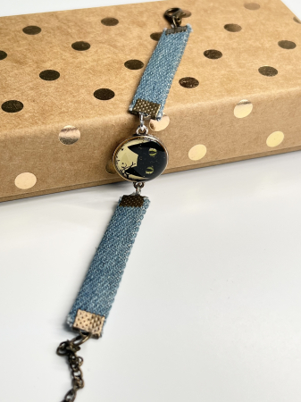 Bratari din material - Noapte cu luna