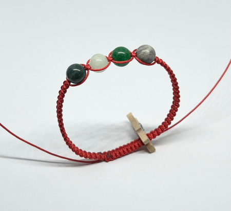 Bratari rosii cu pietre semipretioase - Pamant si cer