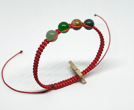 Bratari rosii cu pietre semipretioase - Patru frunze