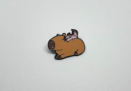 Pin metalic Capybara și Dragon [1]