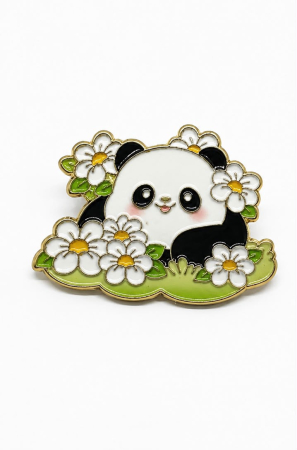 Pin metalic „Panda cu Margarete” [1]