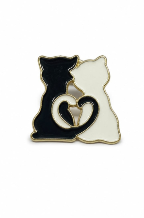 Pin metalic „Pisici Yin Yang” [1]