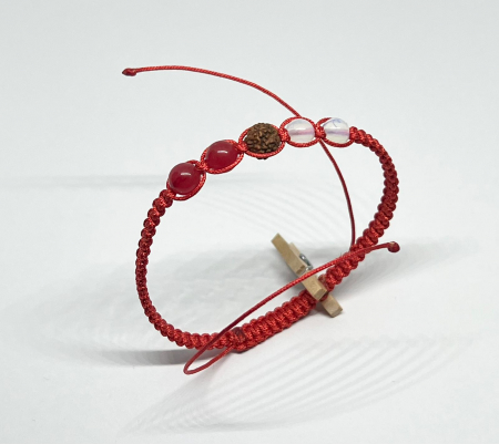 Bratari rosii cu pietre semipretioase - Rudraksha sacra