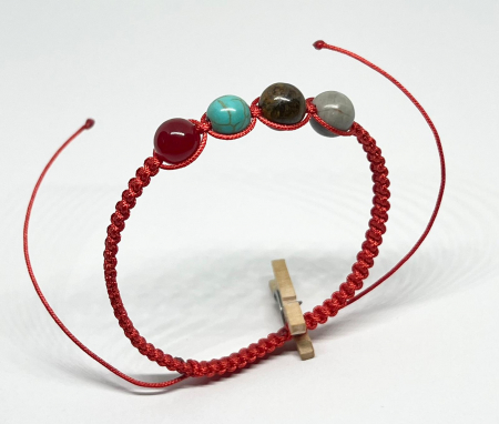 Bratari rosii cu pietre semipretioase - Talisman nomad