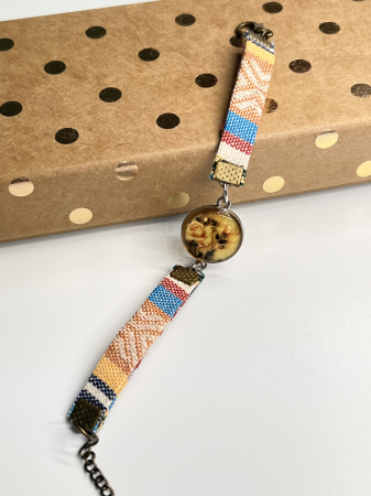 Bratari din material - Trandafiri de miere