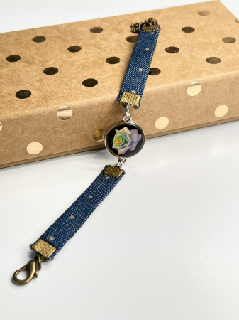 Bratari din material - Trandafirul curcubeu