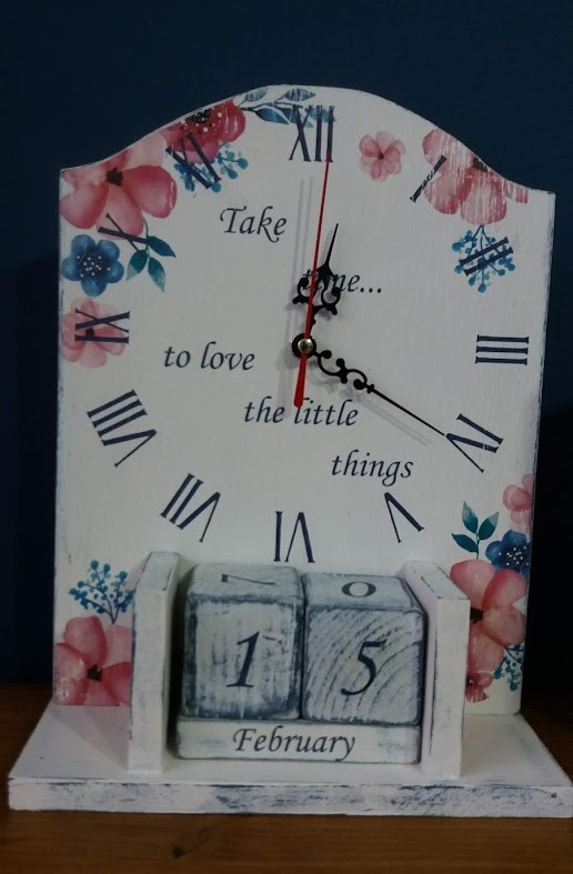 Calendar cu ceas, handmade, model Flori [3]