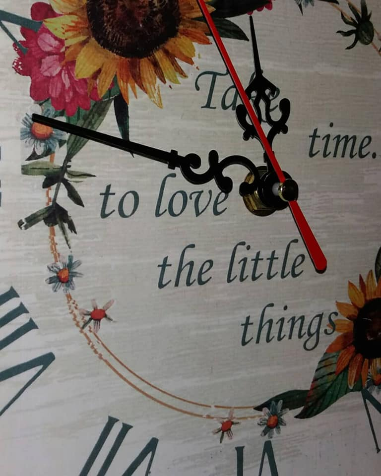 Calendar perpetuu cu ceas, handmade, model Coroniță flori [4]