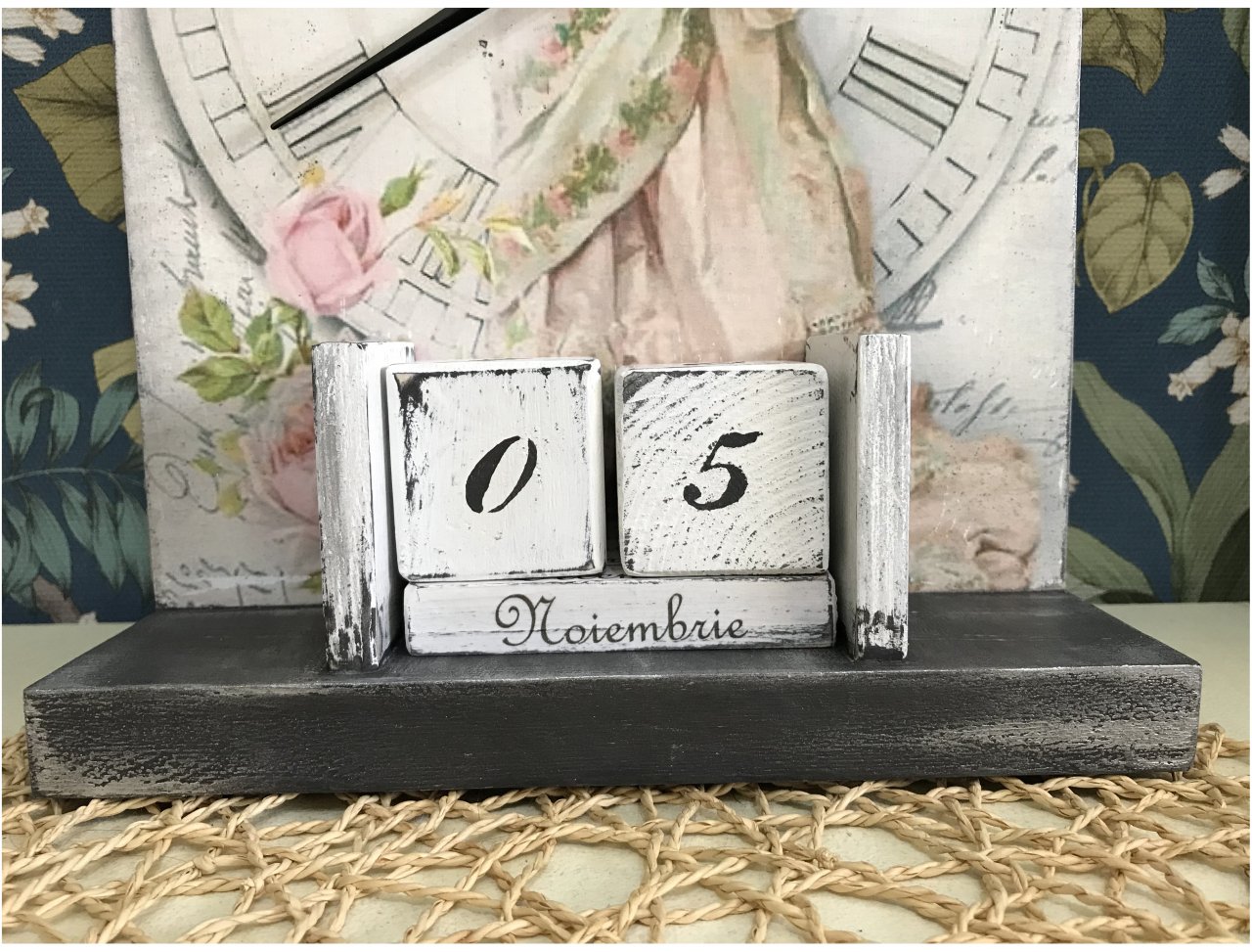 Calendar perpetuu handmade, cu ceas, model Journal de Paris [2]