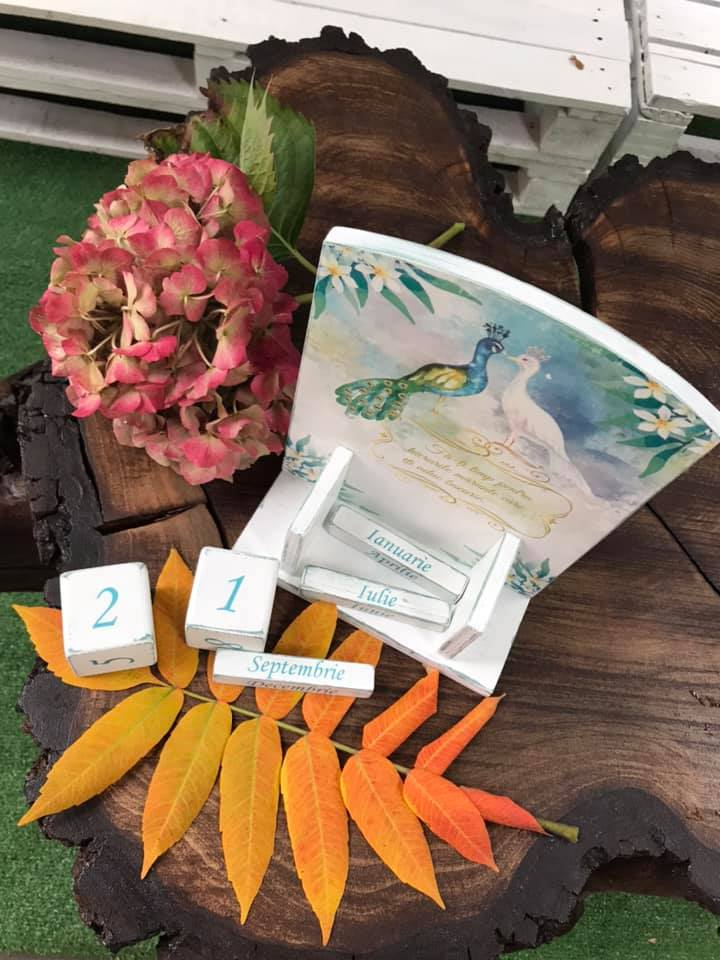 Calendar perpetuu, handmade, model Păuni [3]