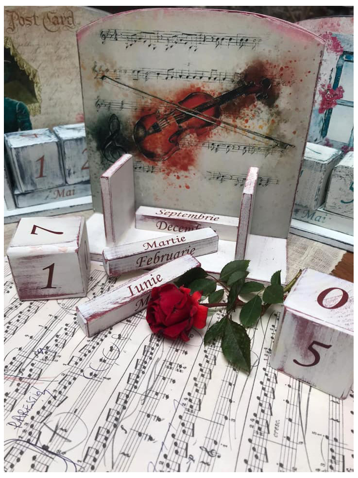 Calendar perpetuu handmade, model Vioară [2]